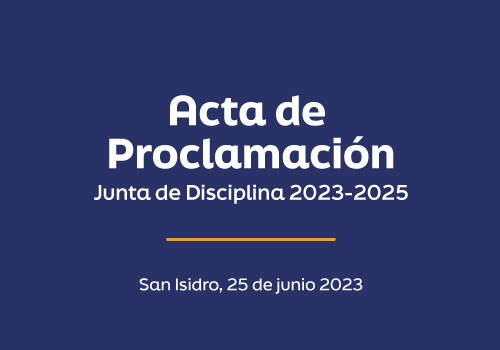 Acta de Proclamación – Junta de Disciplina 2023-2025