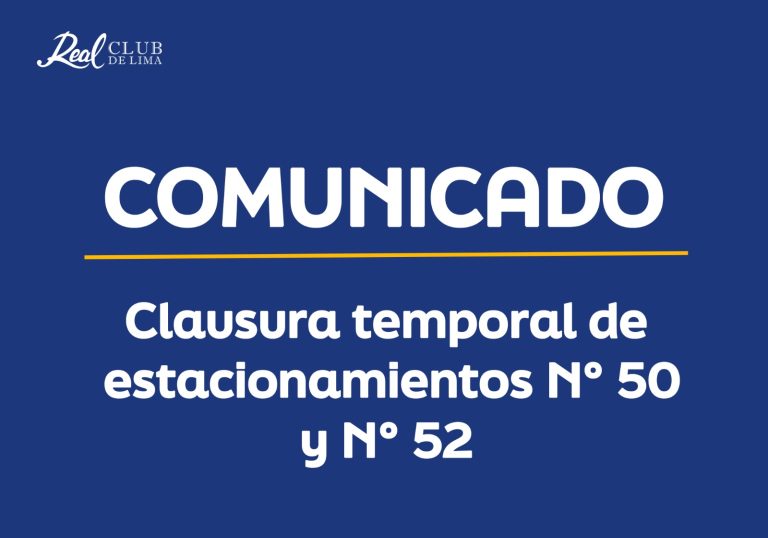 Comunicado – Clausura Temporal de estacionamiento
