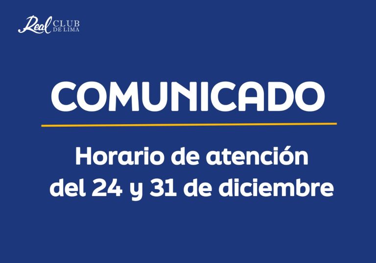 Comunicado – Horario de atención del 24 y 31 de diciembre