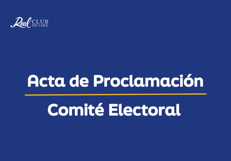 Acta de Proclamación – Comité Electoral