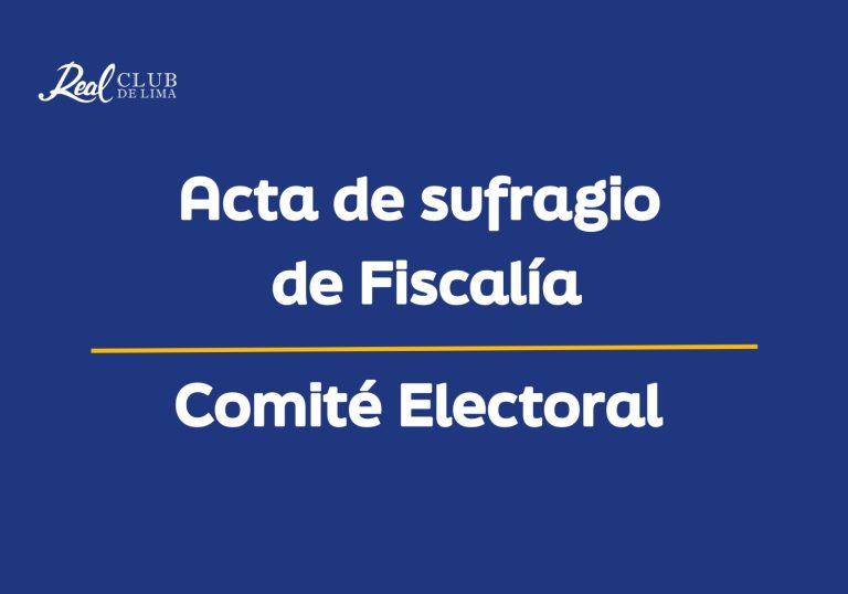 Acta de Sufragio de Fiscalia – Comité Electoral