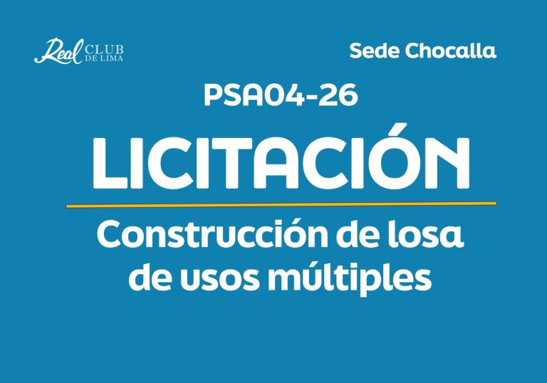 LICITACIÓN – CONSTRUCCIÓN DE LOSA DE USOS MÚLTIPLES
