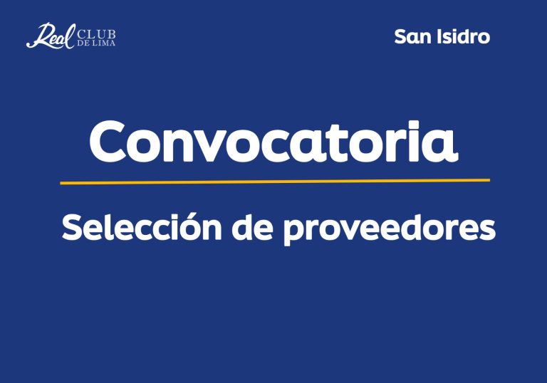Convocatoria – Selección de proveedores
