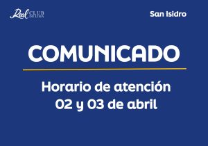Comunicado – Horario de atención 02 y 03 de abril