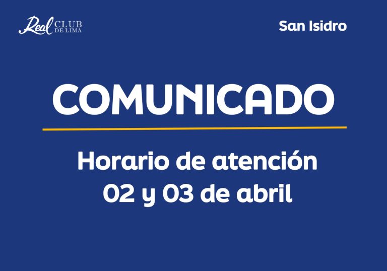 Comunicado – Horario de atención 02 y 03 de abril