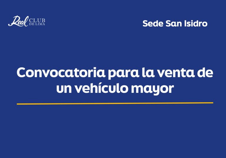 Convocatoria para la venta de un vehiculo mayor